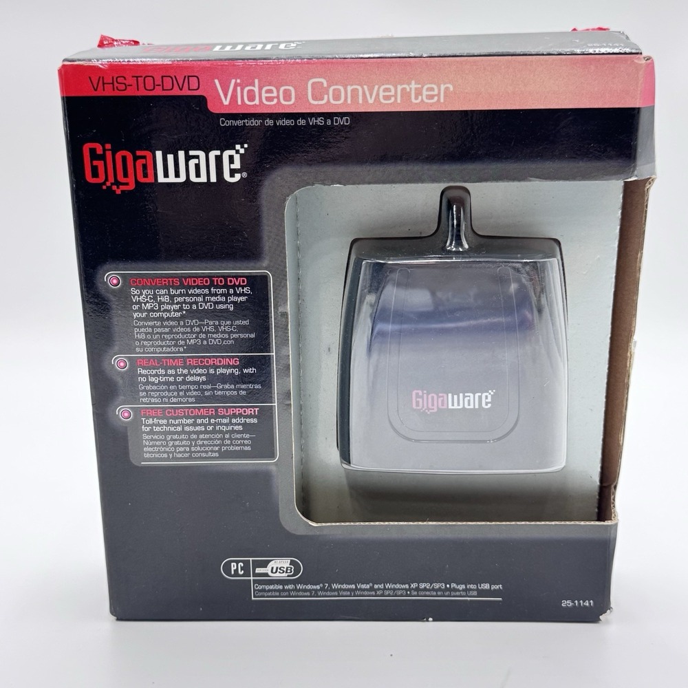 Gigaware VHS-TO-DVD Or MP3 Video Converter New‎ Old Stock